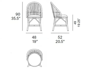 COQUETA - Rattan chair with integrated cushion by EXPORMIM - view 3