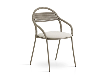 PETALE - Stackable stainless steel and rope garden chair with armrests by EXPORMIM - view 2