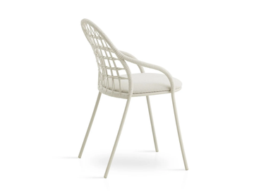 PETALE - Stackable stainless steel and rope garden chair with armrests by EXPORMIM - view 3