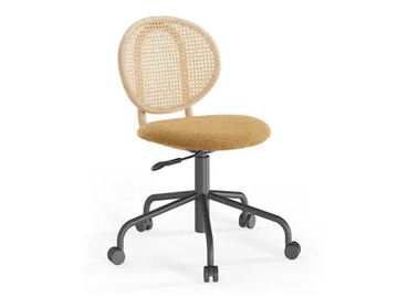 LOOP - Swivel rattan chair with castors with 5-spoke base by EXPORMIM - view 2