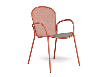 RONDA X - Upholstered fabric and steel garden chair with armrests by Emu - view 2