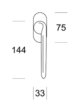 ELAN - Brass window handle on rose by Ento - view 3