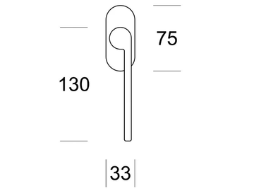 LEV - DK brass window handle on rose by Ento - view 3