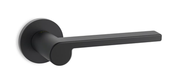 LEV - Brass door handle on rose by Ento - view 3