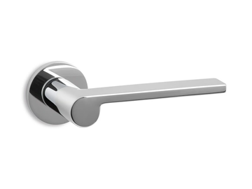 LEV - Brass door handle on rose by Ento - view 2