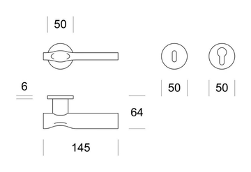 TRACE R6 - Brass door handle on rose by Ento - view 3