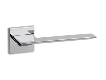 CEDRO SQ R6 - Brass door handle on rose by Ento - view 2