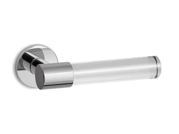 GHOST R6 - Brass door handle on rose by Ento - view 2