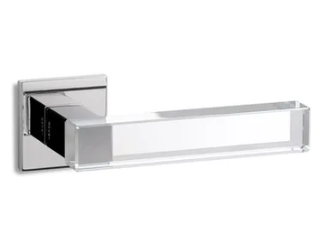 SHINY R6 - Brass door handle on rose by Ento - view 2
