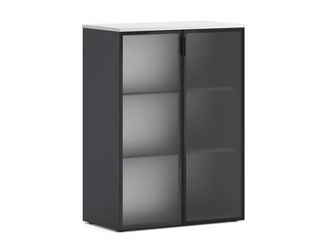 ARCADIAN - Tall glass office storage unit with hinged doors by Ersa - view 2