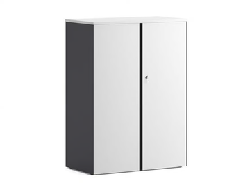 ARCADIAN - Tall melamine office storage unit with hinged doors with lock by Ersa - view 2