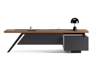 ARROW - L-shaped wooden executive desk with drawers by Ersa - view 2