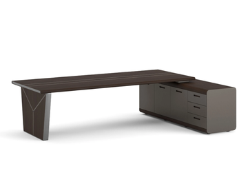 FLUX - L-shaped wooden executive desk with drawers by Ersa - view 2