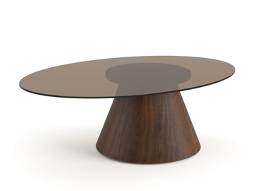 TEAR - Oval glass coffee table by Ersa - view 2