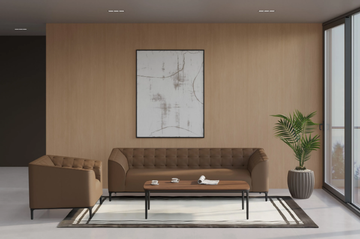 TERRA - Tufted 3 seater leather sofa by Ersa - view 3
