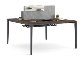 TUANA - Rectangular multiple wooden office desk with sound absorbing screens by Ersa - view 3