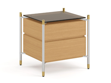 TUBE - Rectangular wooden bedside table with drawers by Ersa - view 2
