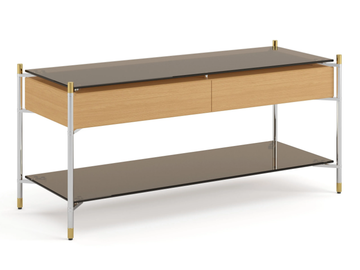 TUBE - Rectangular glass console table with drawers by Ersa - view 3