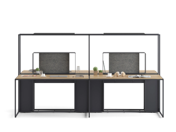 FRAME - Sectional multiple office desk with sound absorbing screens by Ersa - view 3
