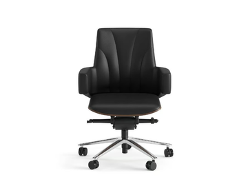 IMPERO - Swivel leather chair with armrests with 5-spoke base by Ersa - view 3