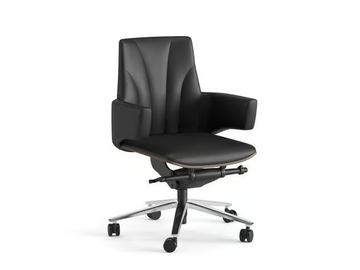 IMPERO - Swivel leather chair with armrests with 5-spoke base by Ersa - view 2