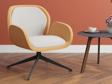 LIKHA - With 4-spoke base fabric easy chair with armrests by Ersa - view 3