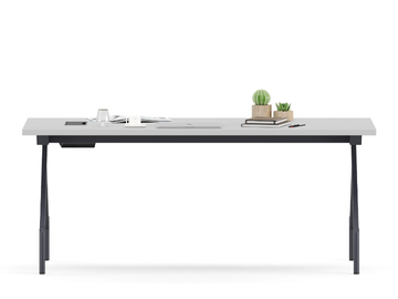 SO - Rectangular laminate workstation desk with cable management by Ersa - view 3