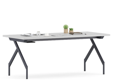 SO - Rectangular laminate workstation desk with cable management by Ersa - view 2