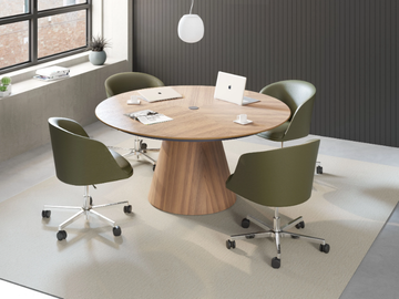 TEAR - Round wood veneer meeting table by Ersa - view 3