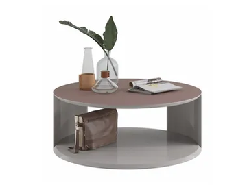 EPIC - Round low leather coffee table by Ersa - view 2