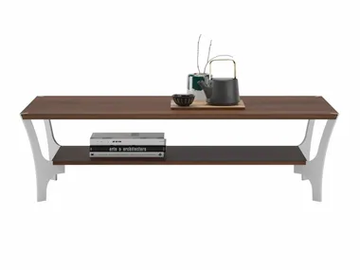 RAVEL - Rectangular wood veneer coffee table with integrated magazine rack by Ersa - view 2