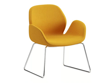 MAGNOLIA - Sled base fabric chair with armrests by Ersa - view 2