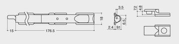 Bolt 18 with flat pin - Bolt with flat pin by Esinplast - view 3