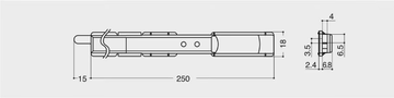 Bolt 18 with flat pin - Bolt with flat pin by Esinplast - view 3