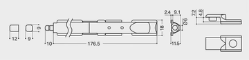 Bolt 18 with pin - Window fittings by Esinplast - view 3
