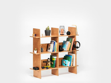 KARYA - Wall-mounted modular birch bookcase by Esposit - view 3
