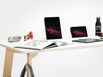 KARYA DESK LARGE - Rectangular workstation desk with cable management by Esposit - view 3