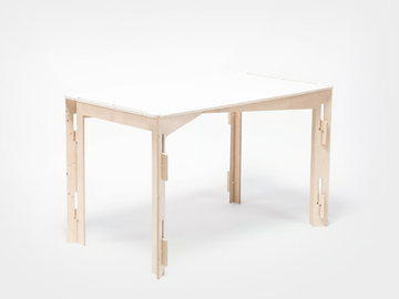 LEON - Rectangular birch workstation desk with cable management by Esposit - view 2