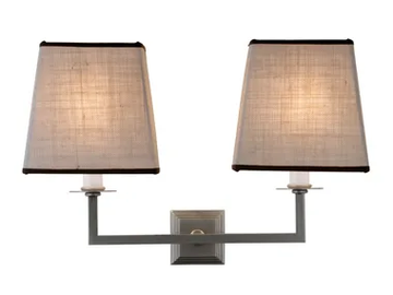 ALISEA - LED brass and fabric wall lamp with fixed arm by Estro - view 2
