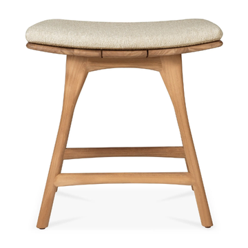 OSSO - Upholstered teak garden stool with footrest by Ethnicraft - view 3