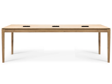 BOK - Rectangular oak meeting table with electrical outlets by Ethnicraft - view 3