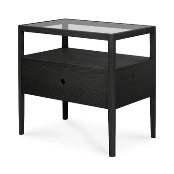 OAK BLACK SPINDLE - Rectangular oak and glass bedside table by Ethnicraft - view 3