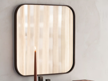 CAMBER - Square wall-mounted walnut mirror by Ethnicraft - view 2