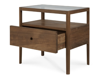 RECLAIMED TEAK SPINDLE - Rectangular teak bedside table with drawers by Ethnicraft - view 2