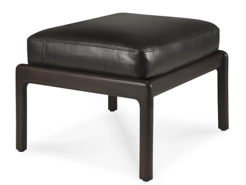 MAHOGANY JACK BROWN - Upholstered leather footstool by Ethnicraft - view 2