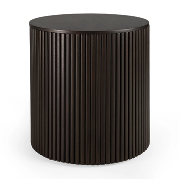 MAHOGANY ROLLER MAX - Round mahogany high side table with storage space by Ethnicraft - view 3