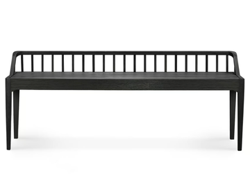 OAK BLACK SPINDLE - Oak bench with back by Ethnicraft - view 2