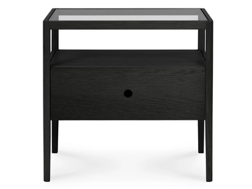 OAK BLACK SPINDLE - Rectangular oak and glass bedside table by Ethnicraft - view 2