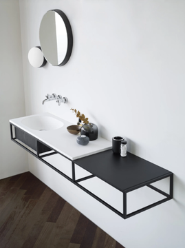FRAME - Wall-mounted console sink with drawers by Ex.t - view 3