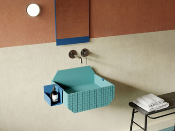 FRIEZE ONE LOW - Wall-mounted Livingtec® washbasin by Ex.t - view 2